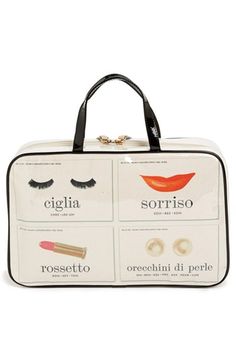 kate spade new york italian flashcards - manuela cosmetics case durupaper.com #kate_spade Cos Bags, Kate Spade Outlet, Kate Spade Shoulder Bag, Kate Spade Handbags, Kate Spade Purse, Cosmetic Case, Kate Spade Bag, Kate Spade New York, Large Bags