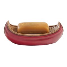 a soap bar in a boat shaped container