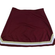 Adult Xl Maroon / Burgundy Cheerleader Skirt Large Enough For A Man But Made For A Woman! Colored Banding At The Bottom Of Maroon / California Gold And White Buttons And Zips In The Back Waist Measurement: 34" Length Measurement: 19" New Sporty Red Fitted Skirt, Cheerleader Skirt, Uniform Skirt, California Gold, Length Measurement, Waist Measurement, Burgundy Color, Measurement Length, Cheerleading