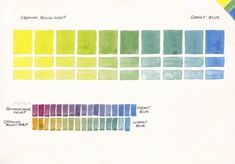 the color chart shows different shades of blue, green, yellow and purple in each section