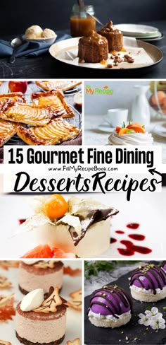 We share a few gourmet fine dining dessert recipe ideas for you to create for a special plated treat. Deserts Recipes Gourmet, Fine Dining Mini Dessert, Dessert Recipes Fine Dining, Elegant Plated Desserts, Easy Fine Dining Desserts, Plated Desserts Fine Dining Pastry Chef, Fancy Desserts For Two, Gourmet Mini Desserts, Steakhouse Dessert Ideas