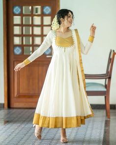 #onabudget #onamspecial #onamdress #kerala #traditional Onam Look Anarkali, Stylish Back Designs For Kurtis, Kerala Set Churidar Designs, Kerala Kurti Designs, Kerala Wedding Outfits, Kerala Churidar Models, Onam Dress Churidar, Latest Churidar Designs, Kurti Set Designs Latest