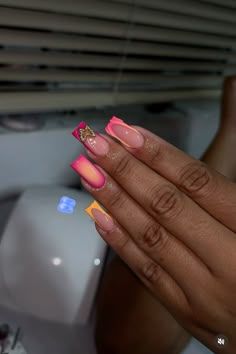 Carribean Nails, Cruise Nails Caribbean, Caribbean Nails, Cruise Nails, Acrylic Nail Set, Hello Nails, Blush Nails