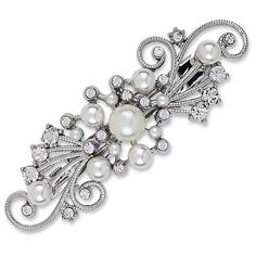 Shimmering rhinestones and mixed-sized pearls adorn this one-of-a-kind barrette. With classic styling, reminiscent of an exquisite piece from an heirloom collection, it makes today’s styles stand out from the crowd. Elegantly designed and beautiful to behold Firm yet comfortable hold. About scunci hair accessories: When it comes to keeping your look on trend, scunci has you covered with today’s hottest hair accessories, including stylish headbands, super-comfy scrunchies, glitzy bobby pins, glam Statement Hair, Stylish Headbands, Rhinestone Hair, Flower Detail, Real Style, Natural Cleaning Products, Elegant Hairstyles, Hair Barrettes, Barrettes