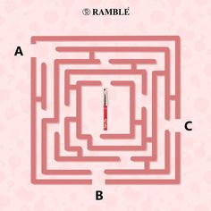 a red pen is in the middle of a maze that says, ramble abc