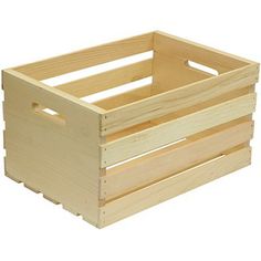 a wooden crate with two sides and one side missing the bottom, on a white background