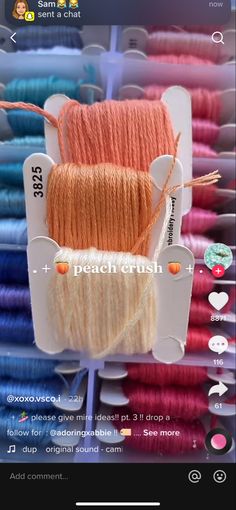 an image of some yarns and thread on the app store's phone screen