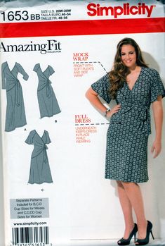 a woman's dress sewing pattern from the front