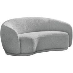 Curl up and relax on this Maklaine gray boucle fabric . This wide, rounded is as comfortable as it is stylish, making it an excellent addition to your living space. Rich gray boucle fabric upholstery gives a soft touch against your skin and its deep plush cushion provides you with cozy support. Its rounded back is both chic and homey, with its contemporary design sure to add flair to your modern home. Features: Material: Boucle fabric Finish: Rich gray Rounded back Contemporary design Specificat Transitional Sofas, Round Sofa, House Furniture Design, Meridian Furniture, Boucle Fabric, Gray Sofa, Chesterfield Sofa, Sofa Sale, Living Room Furniture Sofas