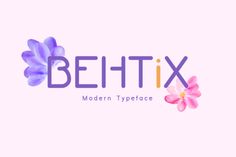 the logo for bethtix, a modern typeface that uses flowers and leaves