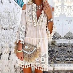 Bohemian Chic Dresses, Boho Styl, Estilo Hippie, Sundress Dress, Shift Dresses, Womens Shift Dresses, Short Mini Dress, Hippie Outfits, Churidar