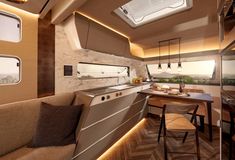 an interior view of a modern motor home