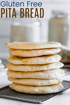 gluten free pita bread stacked on top of each other