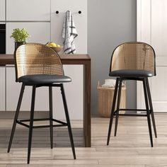 This modern counter height bar stool is an ideal pair for any space. Each single barstool features non-slip protective feet to ensure your safety and comfort while using them. They feature a 360-degree swivel, allowing you to turn and adjust the position as you wish. With a simple yet elegant design, these mid-century style swivel high stools can add unique charm to your kitchen, bar or other venue. Whether you're enjoying dinner with your family or partying with friends, it will provide you wit Counter Height Bar, Pub Bar, Counter Height Bar Stools, Bar Chairs, Counter Height, Kitchen Bar, Bar Stool, Stools, Bar Stools