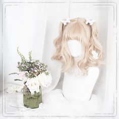 Lolita Brown White Gradient Long/ Short Wig MK15494 - mkkawaiishop Gothic Punk Fashion, White Wig, Kawaii Wigs, Kawaii Store, White Gradient, Harajuku Outfits, Cute Outfits For School, Hair Reference, Hair Inspiration Color