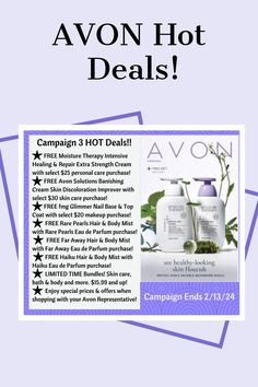 Campaign 3 hot deals! 🤩 Don't miss the skincare and makeup deals going on now! Shop now! Rare Pearls, Avon Campaign, Makeup Deals, Skincare And Makeup, Skin Discoloration, Skin Cream, Body Mist, Skin So Soft, Hot Deals