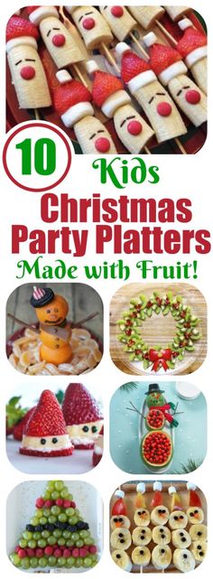 10 kids christmas party platters made with fruit