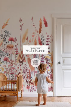 Create a beautiful place where you can escape and enjoy the beauty of nature. #flowerswallpaper #girlsbedroom #girlsbedroomdecor #girlsbedroomwallpaper #girlswallpaper Springtime Wallpaper, Hands Wallpaper, Girls Bedroom Wallpaper, Personalized Wallpaper, Deco Champetre, Kids Room Interior Design, Neutral Wallpaper, Nursery Room Inspiration, Boho Wallpaper