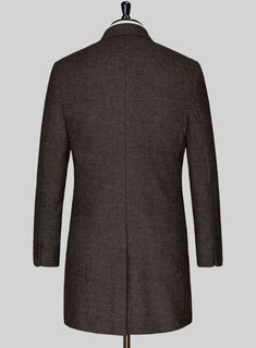 Incorporate refined, elegant style into your formal rotation with our Carre Brown Tweed Overcoat. Crafted from wool, its deep tone has the right amount of poise to make a strong statement wherever you go. A winter staple, the overcoat screams dapper with its meticulous attention to details that will make you look like a well dressed gentleman smack in the middle of winter. 
 
 The elusive overcoat will get all eyes on you and is sure to flatter your physique no matter what you wear it over or wh Tailored Brown Wool Coat For Business, Elegant Tweed Outerwear With Notch Lapel, Elegant Fitted Tweed Wool Coat, Elegant Tweed Outerwear For Semi-formal Occasions, Elegant Long Tweed Jacket For Formal Occasions, Elegant Long-line Tweed Jacket For Formal Occasions, Elegant Semi-formal Tweed Outerwear, Formal Wool Outerwear With Herringbone Pattern, Tailored Tweed Wool Coat With Lapel Collar