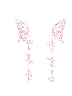 two butterflies with words written on them and one has the word faith in it's wings