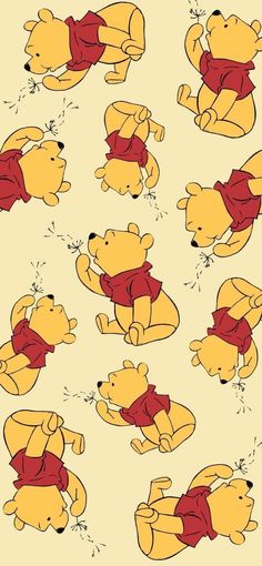 winnie the pooh character sheet with various poses and expressions on it, all in different positions