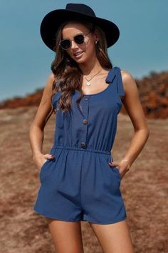 Mollia Romper - La Bella Fashion Boutique Rompers Online, Bodysuit Jumpsuit, Romper Suit, Short Playsuit, A Line Shorts, Workout Yoga, Playsuit Romper, Tie Sleeve, Sleeveless Rompers