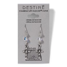 Destine Cross Dangle Earrings | Crystallite Destine Cross Dangle Earrings | Clear | Sally Beauty Wardrobe Fashion, Sally Beauty, Drop Design, Swarovski Stones, Drops Design, Austrian Crystal, Piercing Jewelry, Body Jewelry, Fashion Earrings