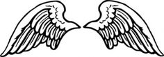 two angel wings facing each other