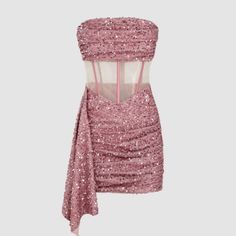 Never Worn Sleeveless Sequin Mini Dress For Dinner, Pink Mini Dress For Summer Dinner, Pink Mini Dress For Dinner In Summer, Pink Mini Dress For Dinner, Pink Dinner Dress For Party Season, Cider Dresses, Pink Sequin Dress, Closet Tour, Pink Corset