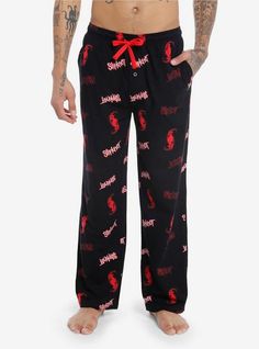 Slipknot Goat Logo Pajama Pants | Hot Topic Goat Logo, Emo Scene Hair, Casual Goth, Emo Stuff, Sweater Pin, Aesthetic Grunge Outfit, Tall Hoodies, Cozy Pajamas, Plus Size Fits