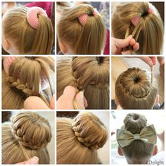 Sanggul Cepol, Cute Bun Hairstyles, Sanggul Modern, Gymnastics Hair, Hair Bun Tutorial, Dance Hairstyles, Carnival Birthday, Easter Hair