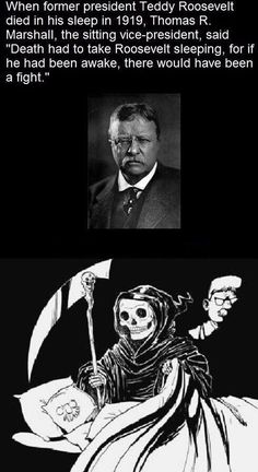 a black and white photo with an image of a skeleton holding a flag in it's hand