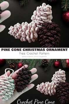 crochet pine cone christmas ornament free pattern