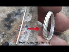 Handmade Silver Rings Ideas, Silver Ring Making, Square Stone Ring, Make Rings, Twisted Ring, Ring Handmade, Ring Making Tutorial, Ring With Stone, Handmade Silver Rings