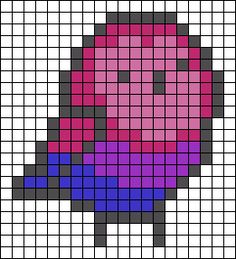 an image of a pixellated object in pink, purple and blue