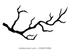 a black and white drawing of a tree branch