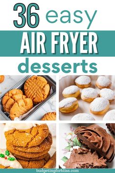 Looking for sweet treats you can make in your air fryer? Find 36 easy air fryer dessert recipes that are perfect for when you are craving something sweet but don't want the mess or wait of baking. These air fryer desserts give you all the delicious flavor with less oil and cleanup. From gooey chocolate chip cookies, chocolate cupcakes, crispy churros, and cheesecake, you are sure to love these no-fuss air fryer dessert ideas. Easy Air Fryer Desserts