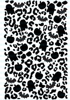 a black and white pattern with different shapes in the shape of an animal's head