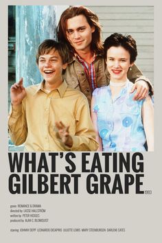 the movie poster for what's eating gilbert grape? with two people standing next to each other