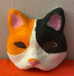 This mask took hours to make, Totally worth it! I really hope this fits on comfortably for you. This mask is NOT waterproof, He allergic to water :( Mask Ideas, Costume Masks, Cat Mask, Costume Mask, Calico Cat, Christmas Deals, Worth It, Costume Accessories, Etsy App