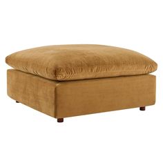 the footstool is made out of fabric and has a cushion on top of it