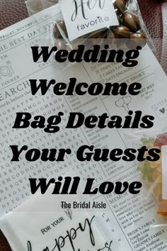 the wedding welcome bag details your guests will love