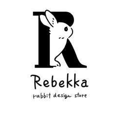 the logo for rebekka, a rabbit - like design store that sells products