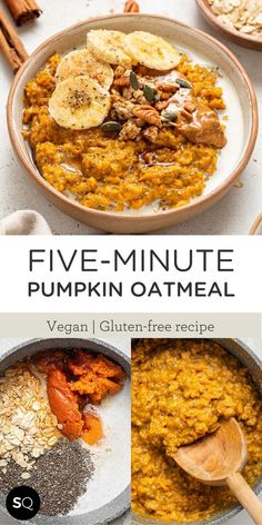 Oatmeal Recipes Pumpkin, Oatmeal With Pumpkin Seeds, Healthy Stove Top Oatmeal, Stovetop Pumpkin Oatmeal, Gluten Free Pumpkin Breakfast Recipes, Canned Pumpkin Oatmeal Recipes, Seasonal Breakfast Ideas, No Bloat Recipes, Sweet Potato Vegan Breakfast