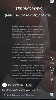 the wedding vows that will make everyone cry by sherylynbridgee on thread