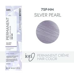 Ion 7SP-HM Silver Pearl Permanent Creme Hair Color by Color Brilliance | Permanent Hair Color | Sally Beauty Ion Silver Pearl Hair Color, Silver Metallic Hair Color, Lilac Silver Hair, Silver Lavender Hair, Hair Color Silver, Ion Color Brilliance, Style Tricks, Hair Color Brands, Hair Color Styles