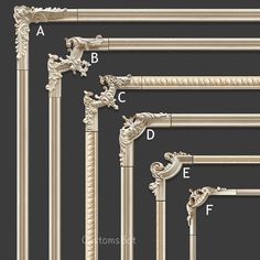 the details of an ornately carved wood frame and column with decorative carvings on each side