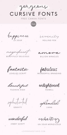 cursive font with different types of writing on the bottom right corner and lower left corner