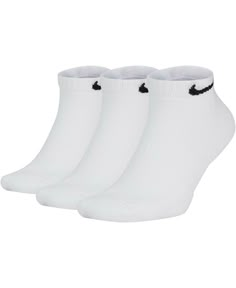 Nike White 3-Pk Cotton Quarter Socks Unisex Size L A1058 Details & Care Size L = Men 8-12/Women 10-13 Get the fit that fits right into your active lifestyle with Nike's comfortable and convenient three pack of breathable cotton socks. Cotton/polyester/nylon/spandex Machine washable Imported RO Nike Socks Women, Nike Ankle Socks, White Nike Socks, Move To Florida, Christmas Wants, Quarter Socks, Boston Shearling, Birkenstock Boston Shearling, Work Socks