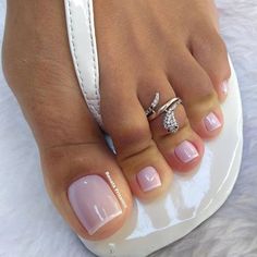 Pink Toe Nails, Pedicure Designs Toenails, French Pedicure, Pedicure Ideas